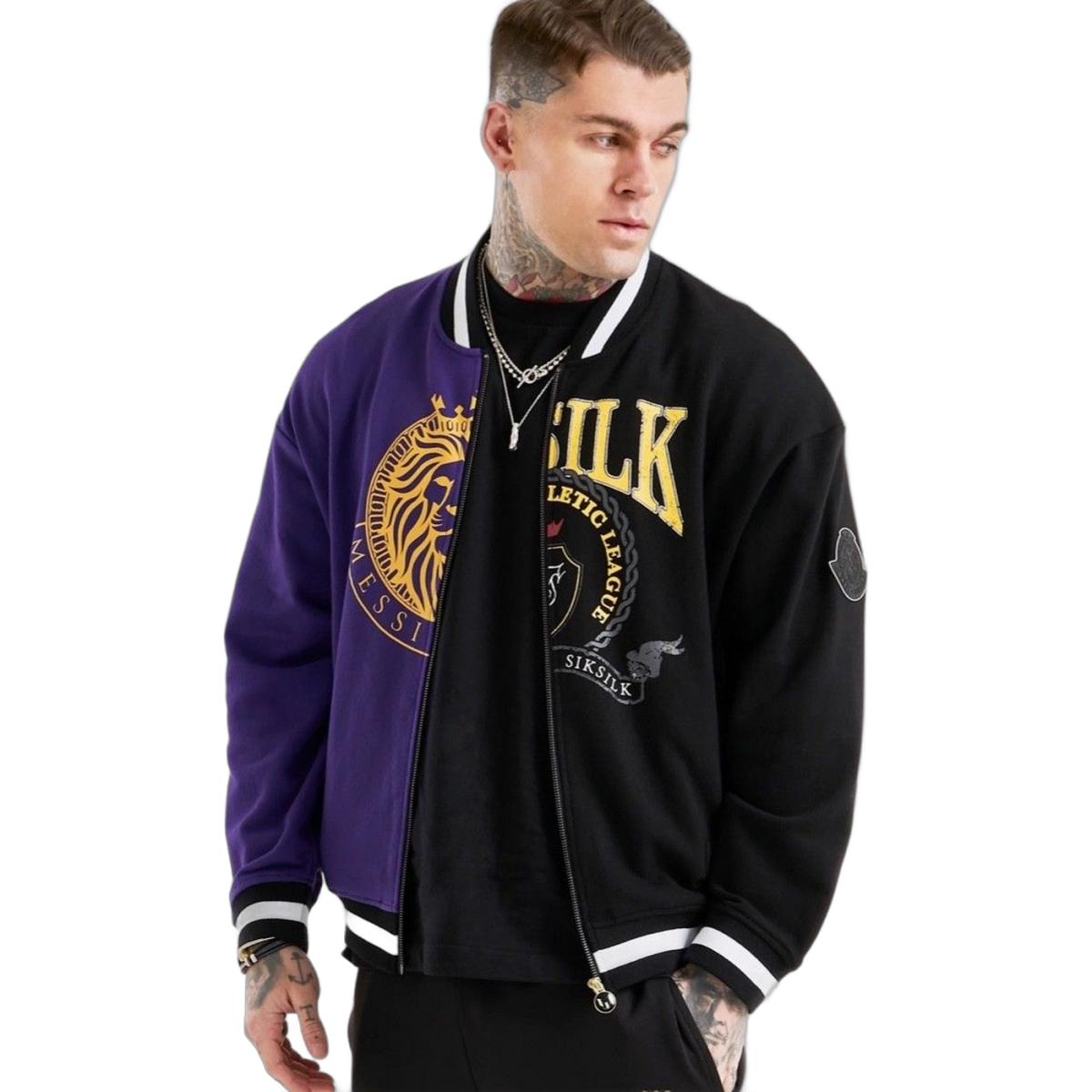 Bomber SikSilk X Messi Retro Varsity Negro & Morado