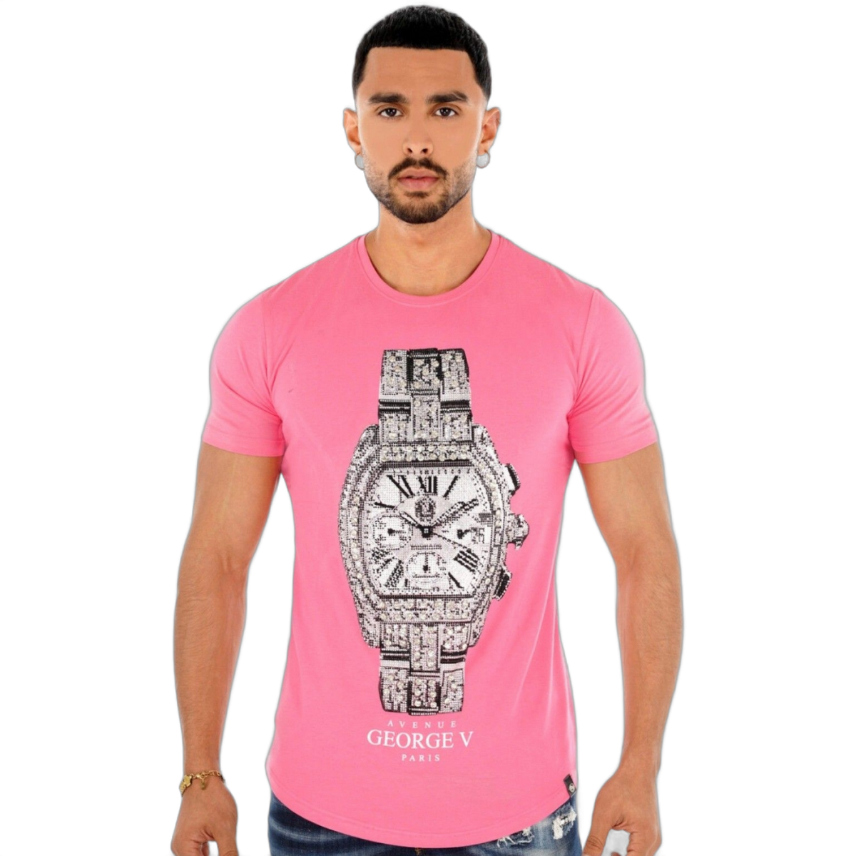 Camiseta George V Paris con Reloj Rosa