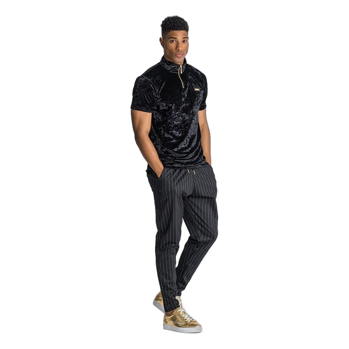 Polo Gianni Kavanagh Terciopelo con Cremallera Brividi Negro Gianni Kavanagh | Camisas y Polos  - Estilo urbano premium 2