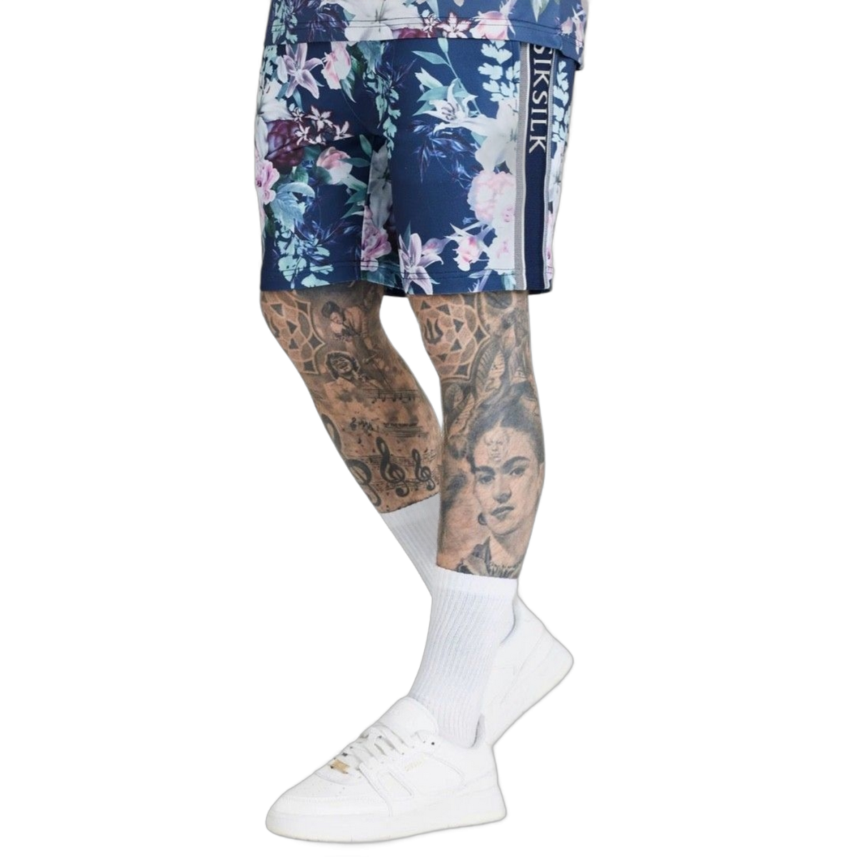 Short SikSilk Botanical Print Marino