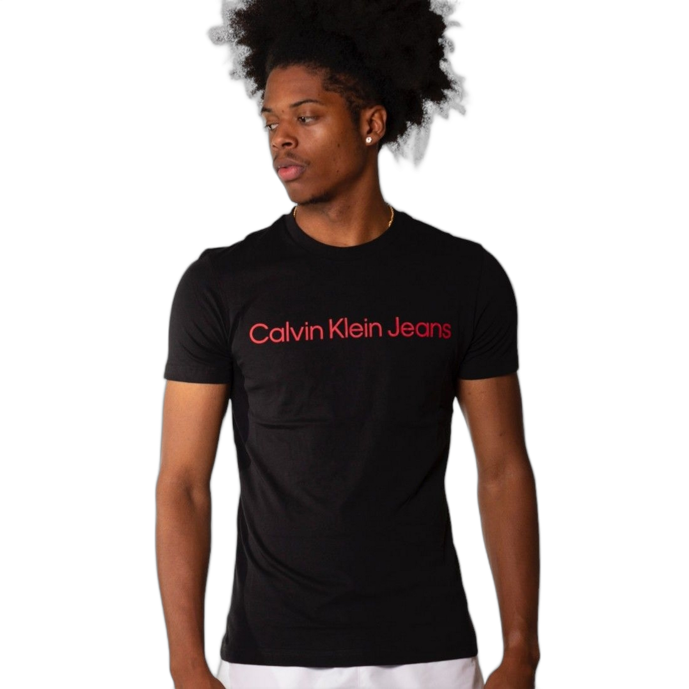 Camiseta Calvin Klein Logo Rojo Negro