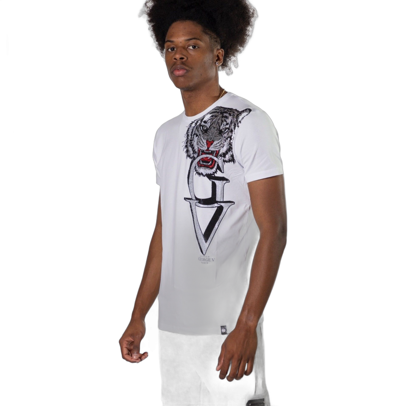 Camiseta George V Paris Tigre Head Blanca