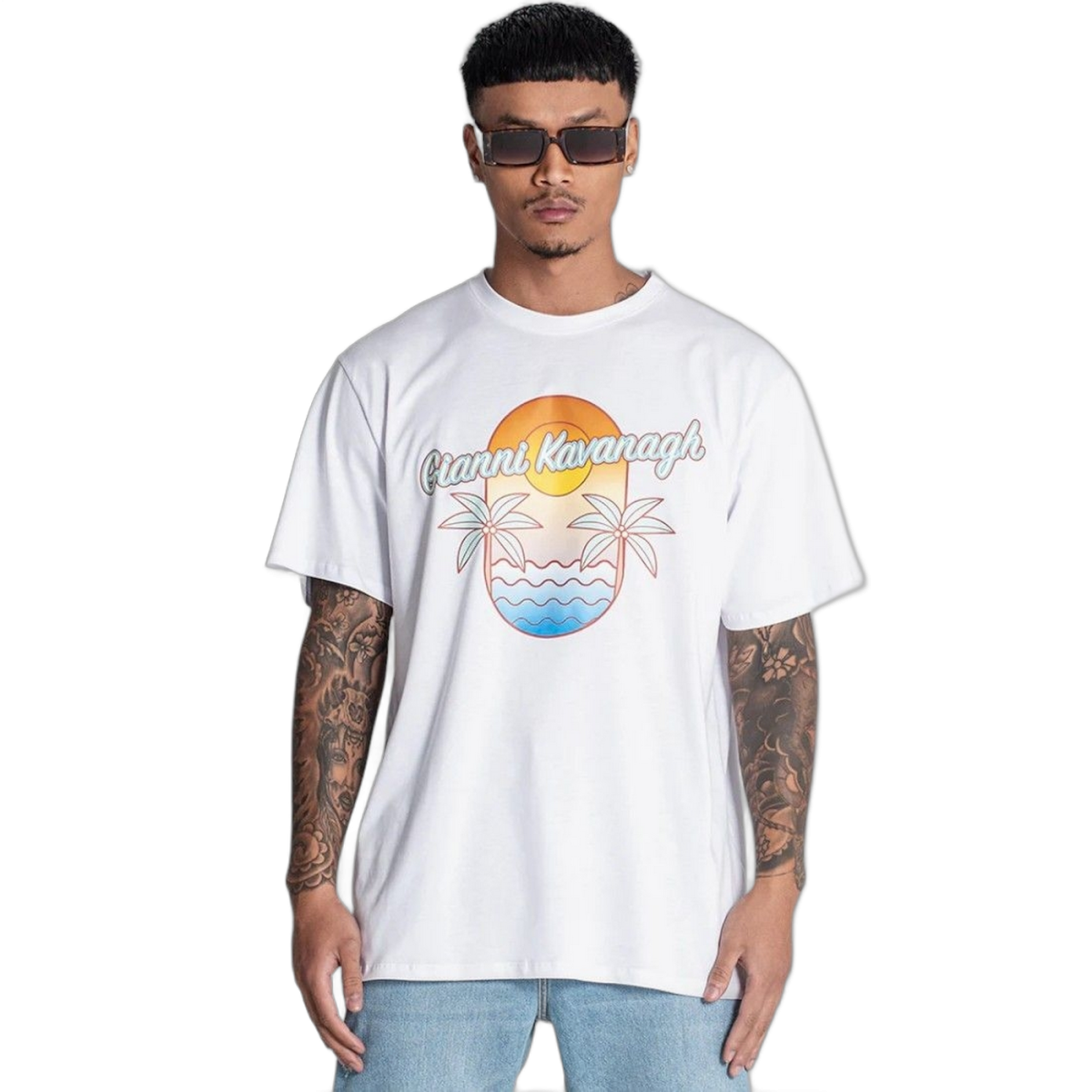 Camiseta Gianni Kavanagh Oversize Tropicana Blanco