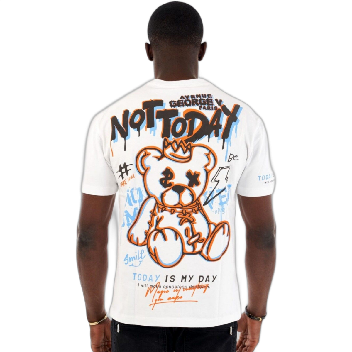 Camiseta George V Paris Oversize Not Today Blanco