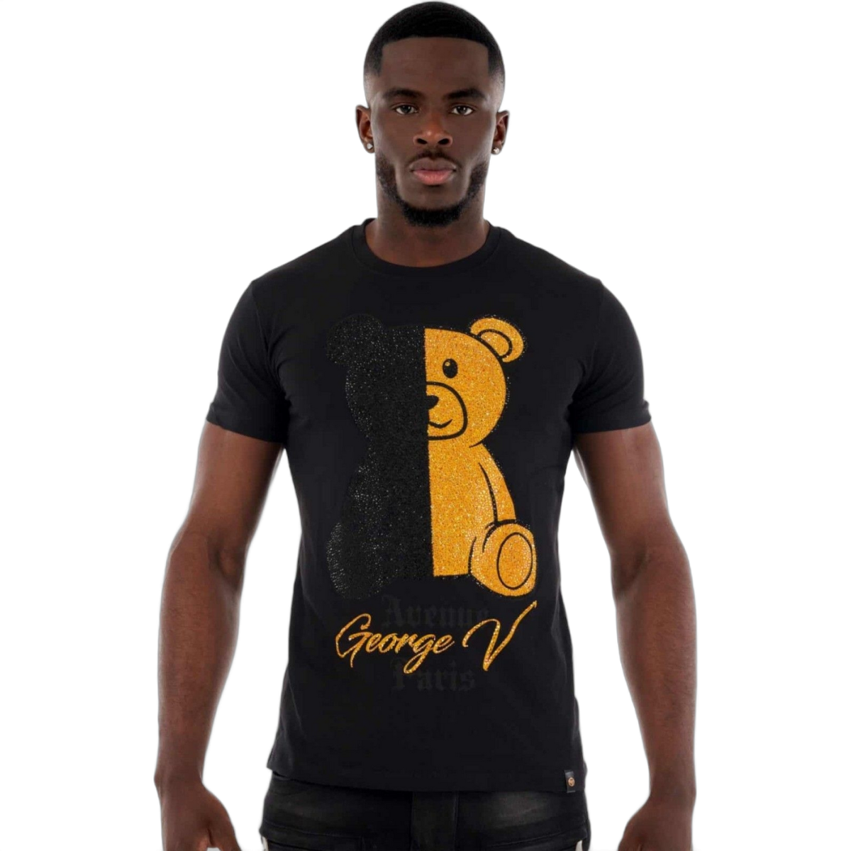 Camiseta George V Paris Tedy Bear Bi-Color Negro y Oro