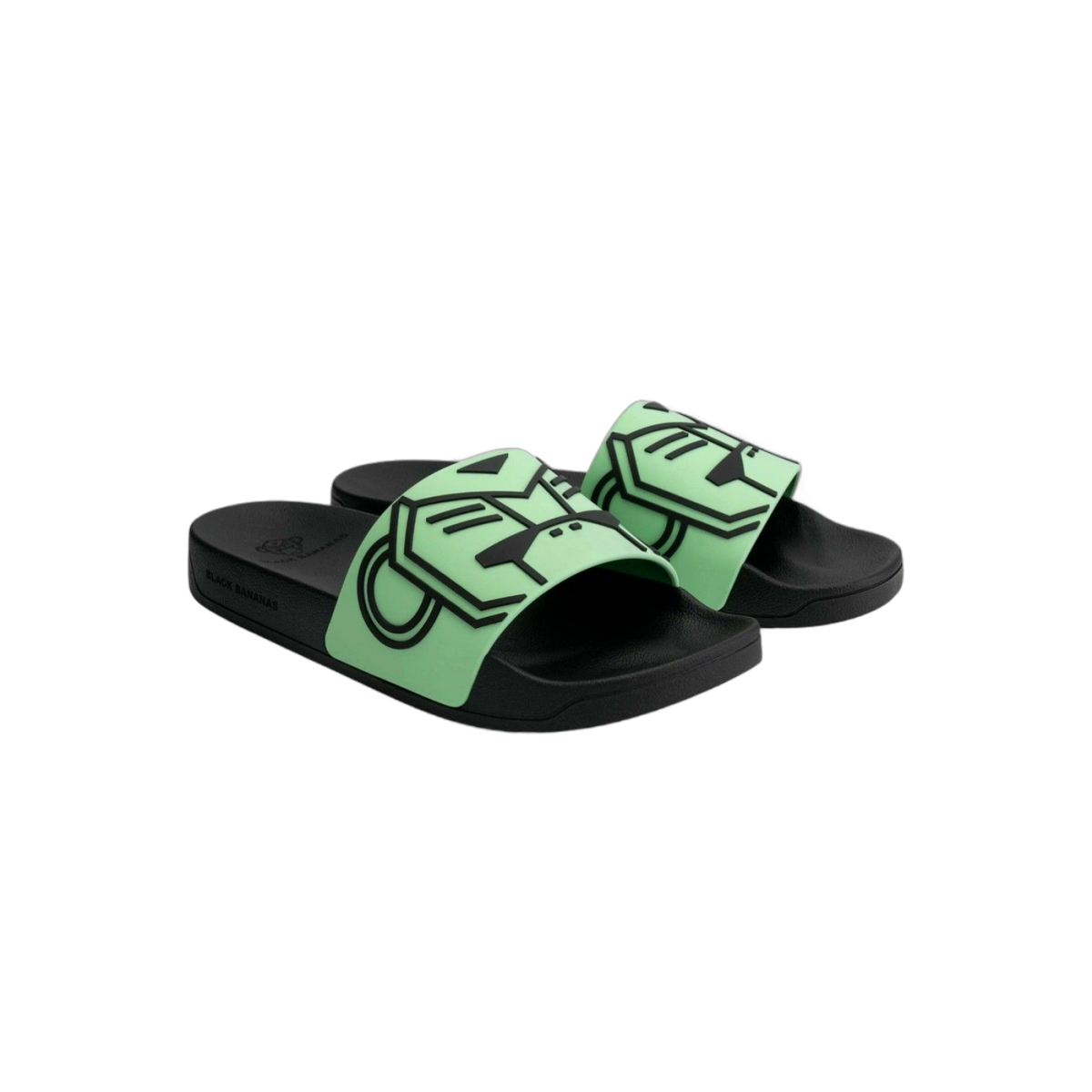 Chanclas Black Bananas Commander Slides Negro y Verde