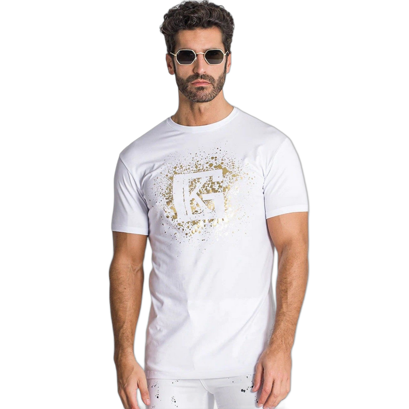 Camiseta Gianni Kavanagh Elastico Explosion Dorada Blanco