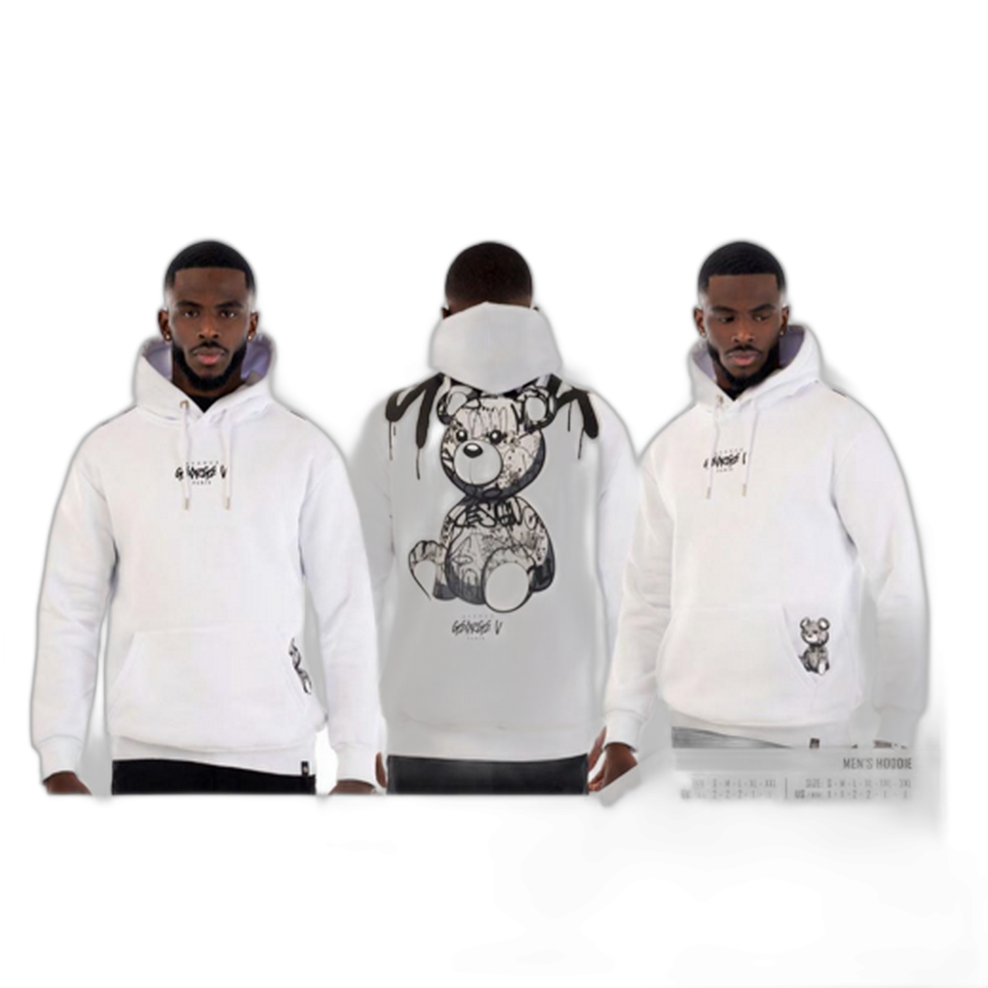 Sudadera George V Paris Bad Teddy Street Blanco