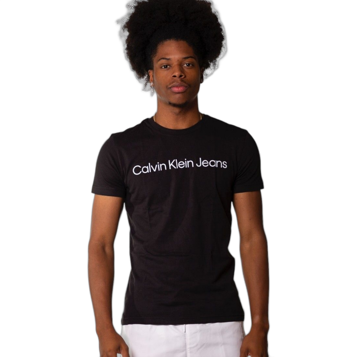 Camiseta Calvin Klein Logo Blanco Negro