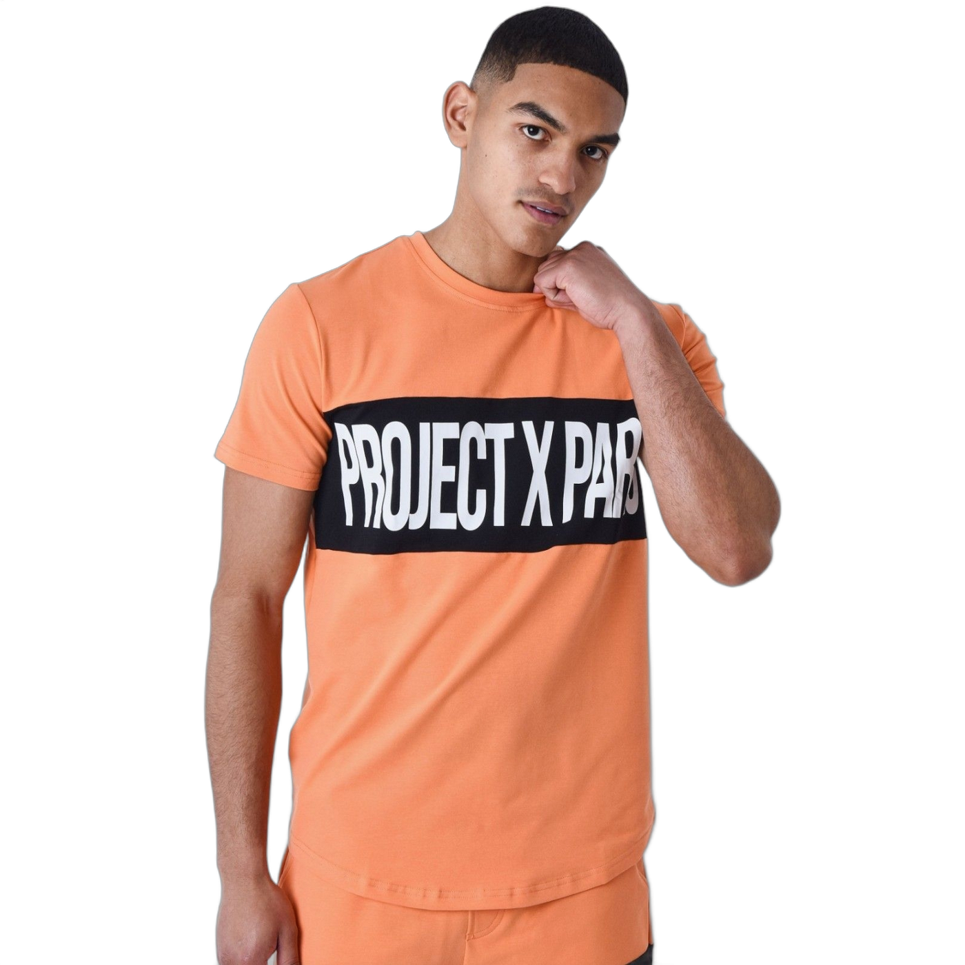 Camiseta Project X Paris Crew Logo Frontal Naranja