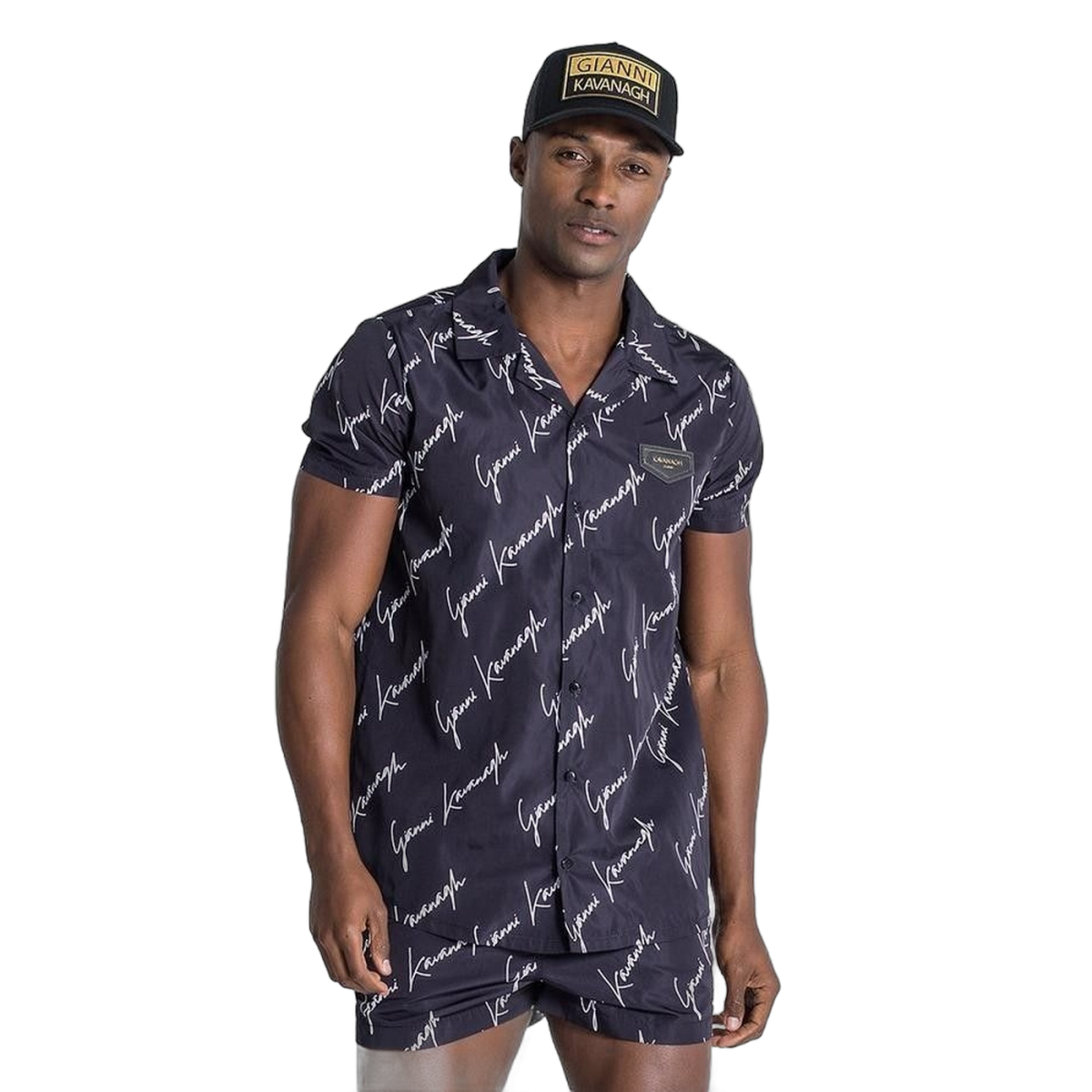 Camisa Gianni Kavanagh Signature Hawaiana Negro