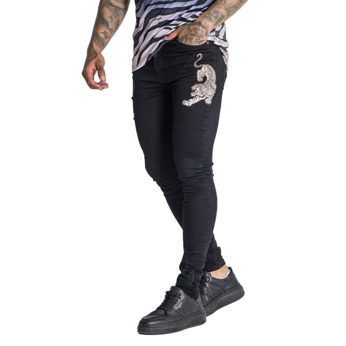 Jeans Gianni Kavanagh con Parche Tiger Negro