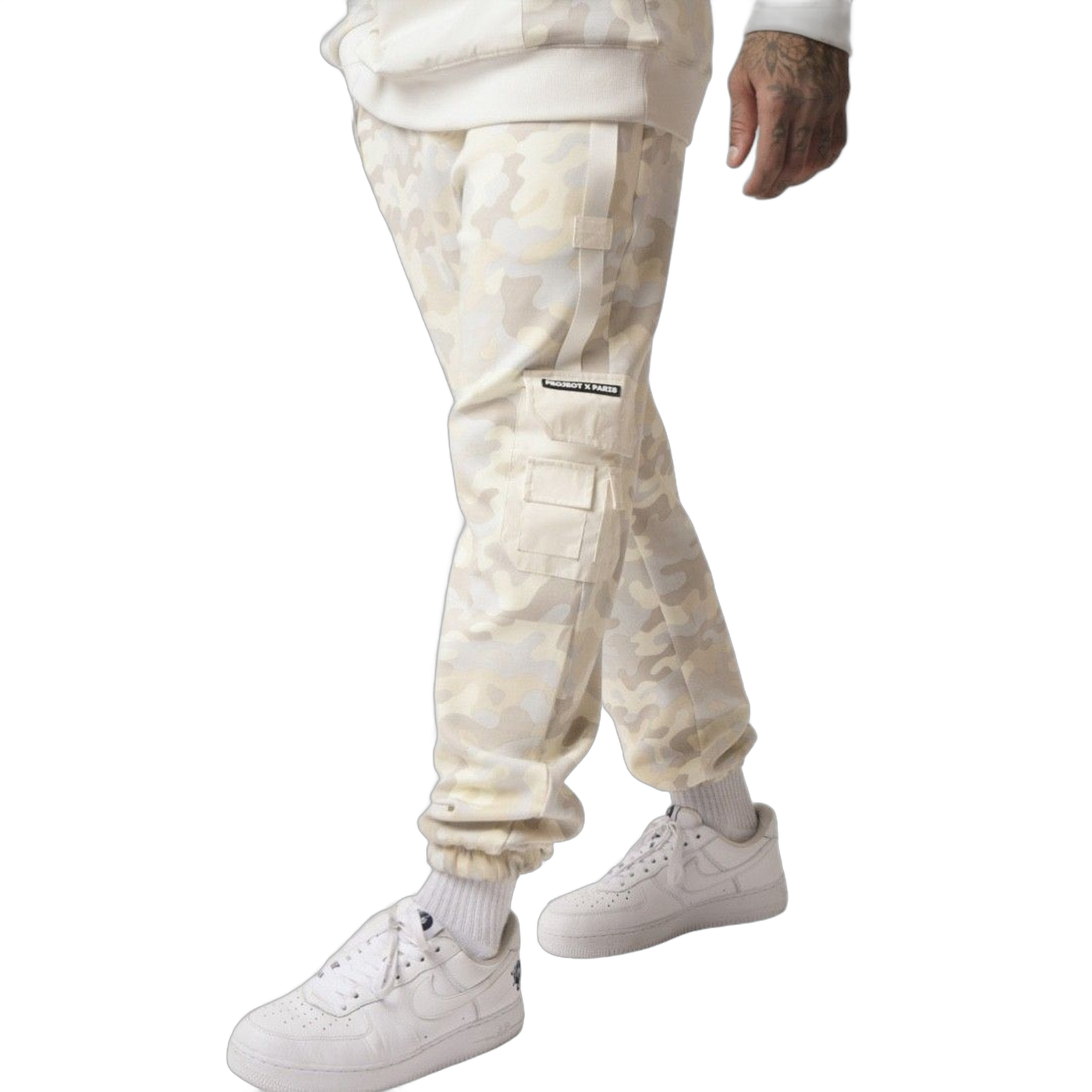 Pantalon Project X Paris Cargo Estampado Camuflaje Marfil