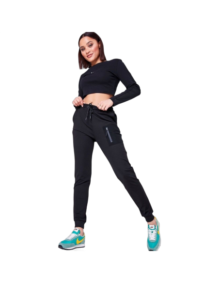 Pantalones 11 Degrees Deportivos POLI Negro Mujer – Estilo Urbano y Confort