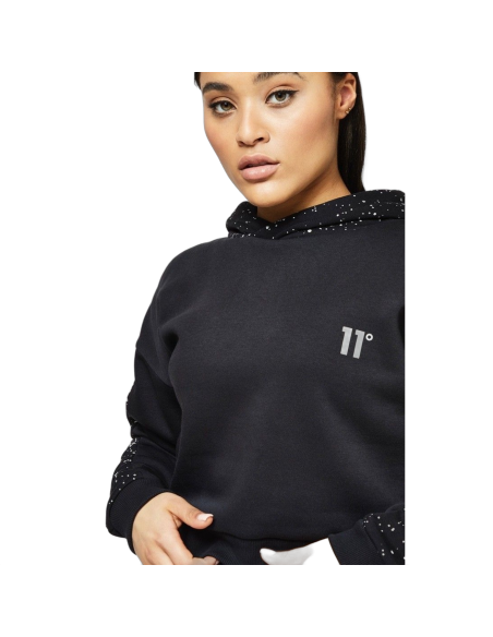 Sudadera 11 Degrees con Salpicadura Reflectante Negro – Estilo Urbano Moderno