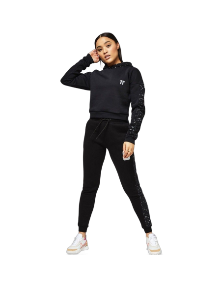 Sudadera 11 Degrees con Salpicadura Reflectante Negro – Estilo Urbano Moderno