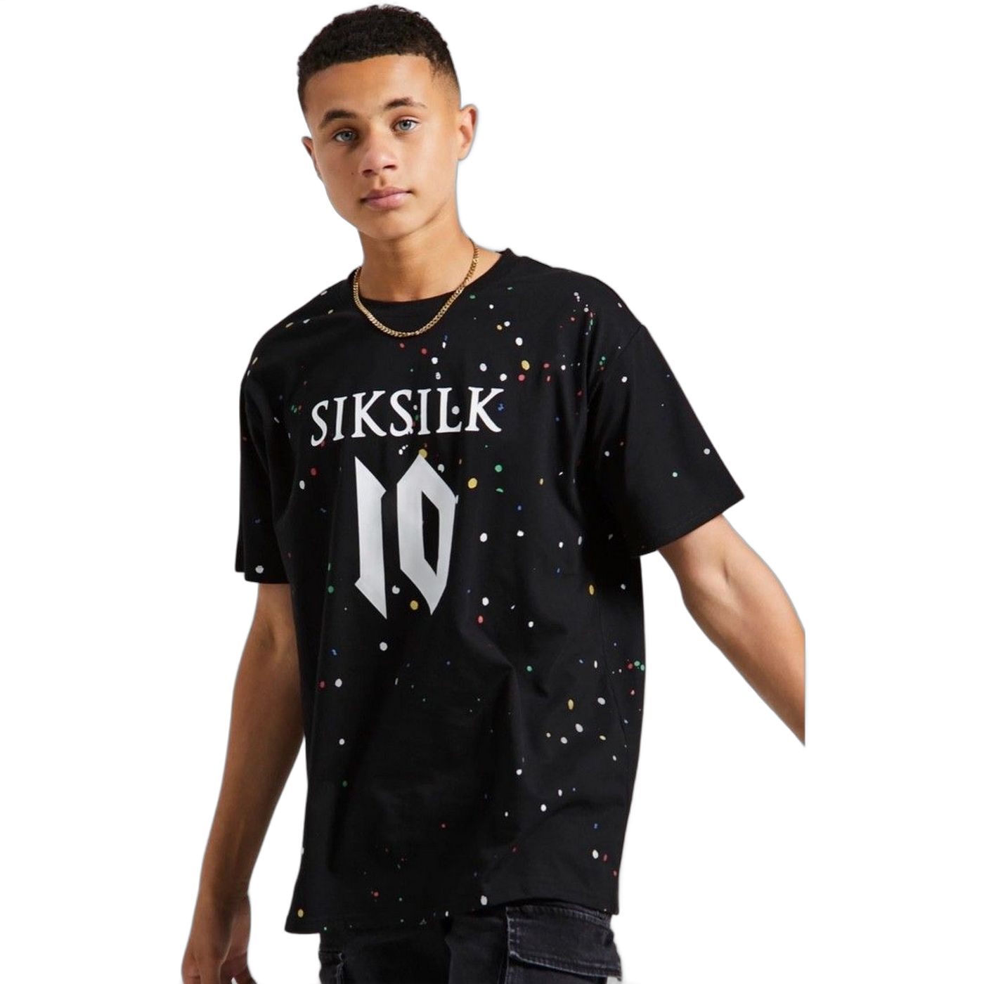 Camiseta SikSilk Jr Paint Splast Negro