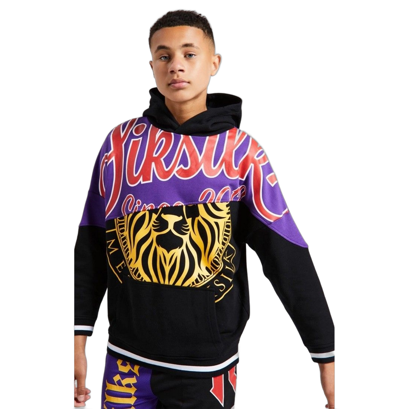 Sudadera SikSilk Jr X Messi Retro Negro & Morado