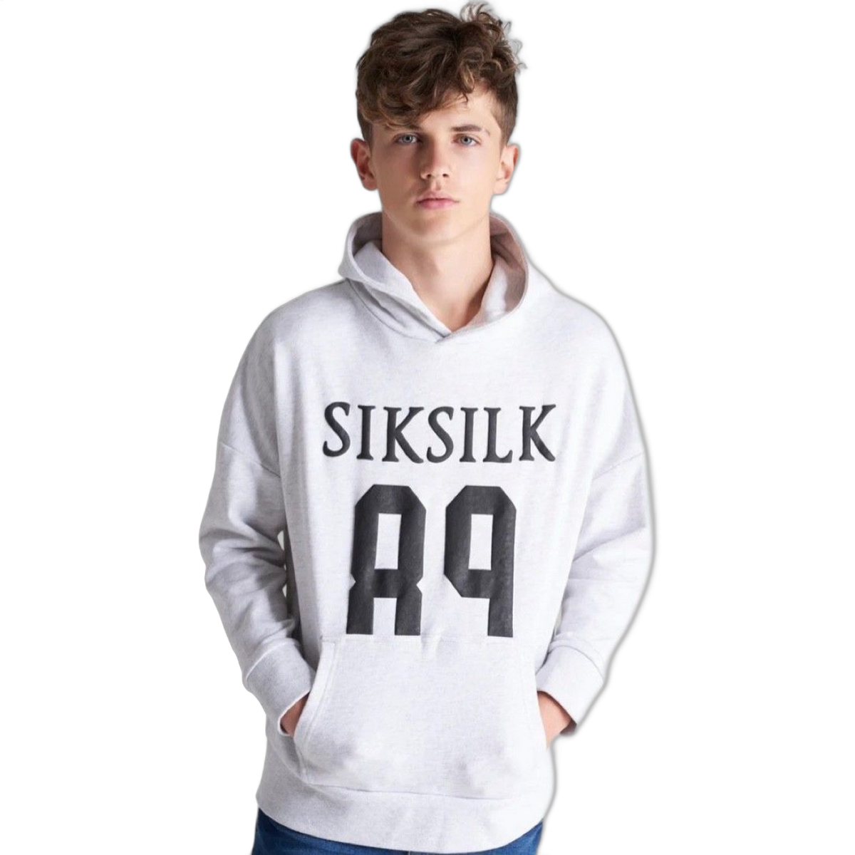 Sudadera SikSilk Jr Holgada 89 Gris