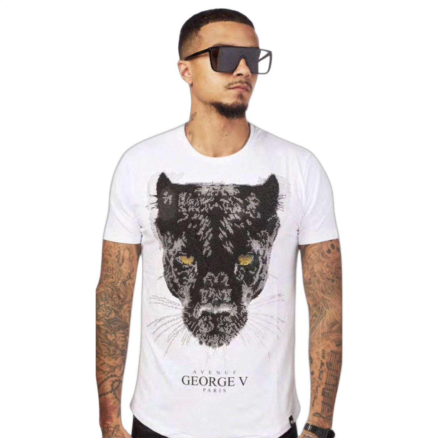 Camiseta George V Paris Poder Pantera Blanco