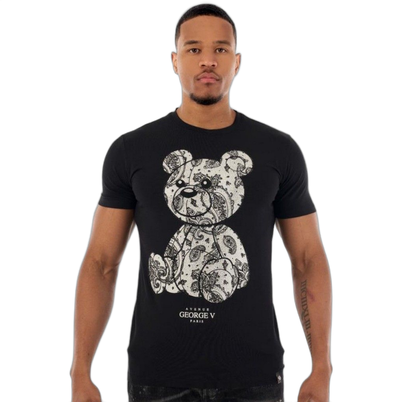 Camiseta George V Paris Oso con Barroco Negro