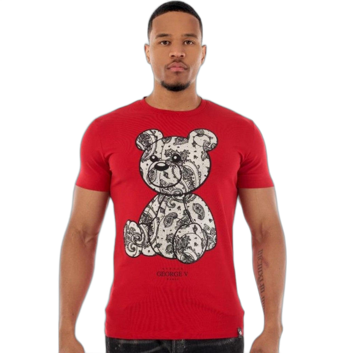 Camiseta George V Paris Oso con Barroco Rojo