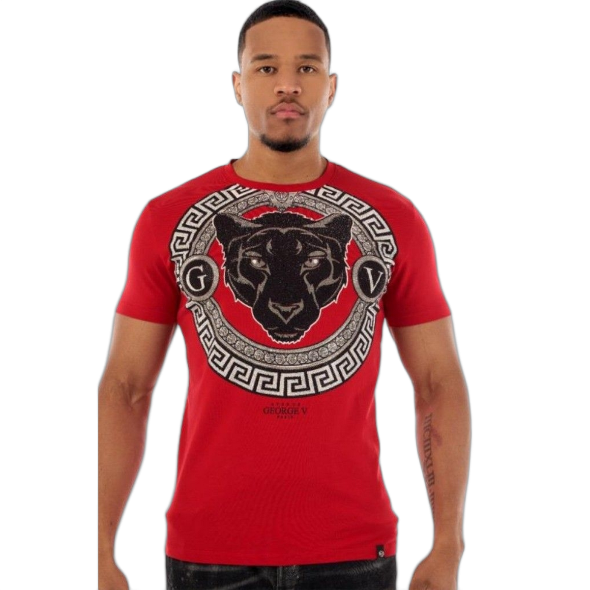 Camiseta George V Paris Pantera Barroco Rojo