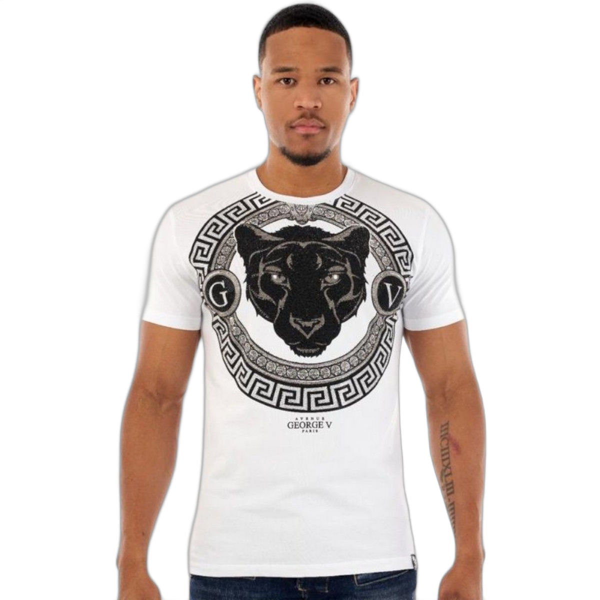 Camiseta George V Paris Pantera Barroco Blanco