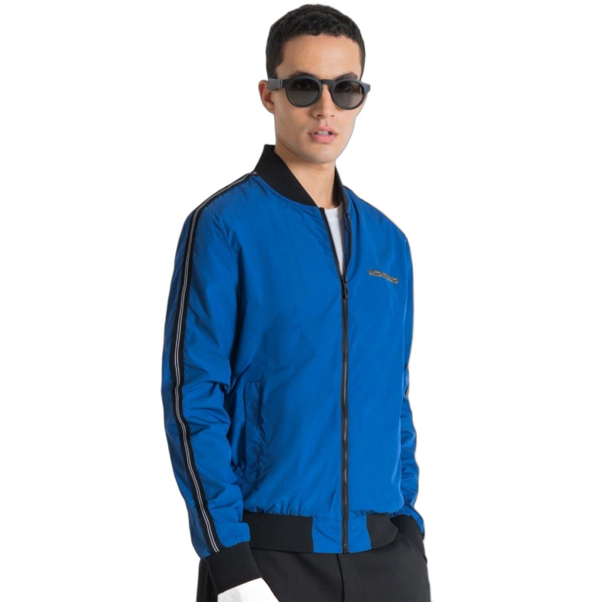 Bomber Antony Morato Regular Tejido Tecnico Contraste Azul