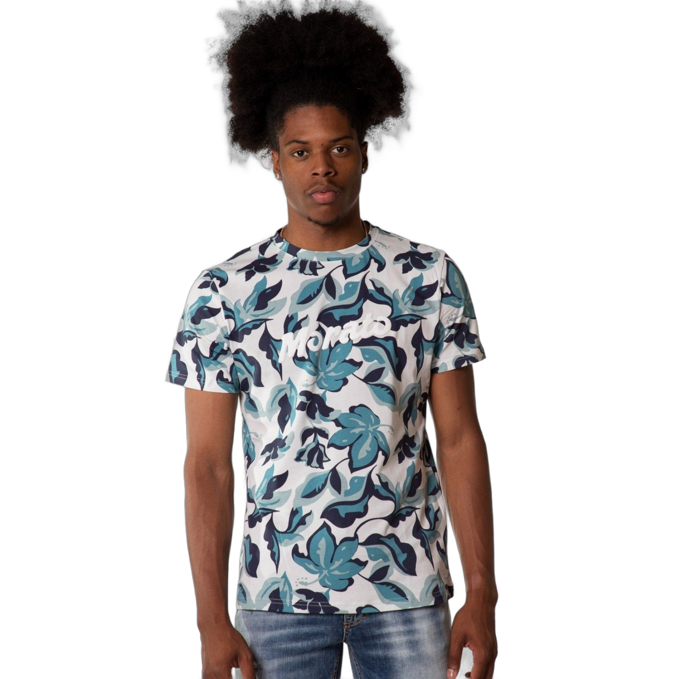 Camiseta Antony Morato Puro Algodon Estampado Floral Blanco