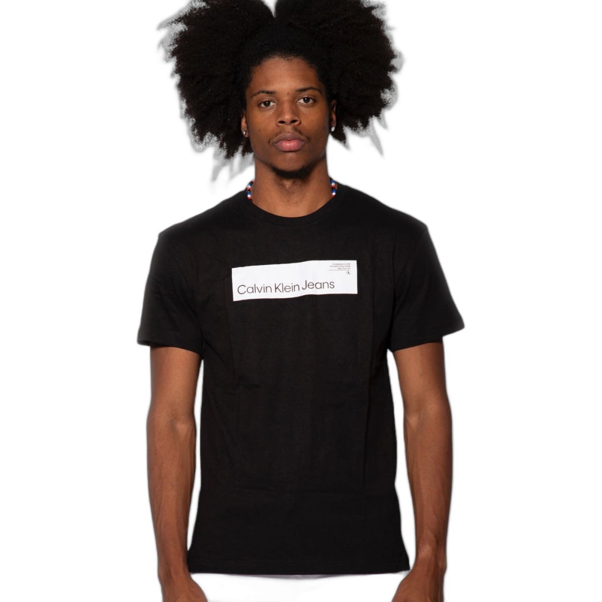 Camiseta Calvin Klein de Algodon Monograma Negro