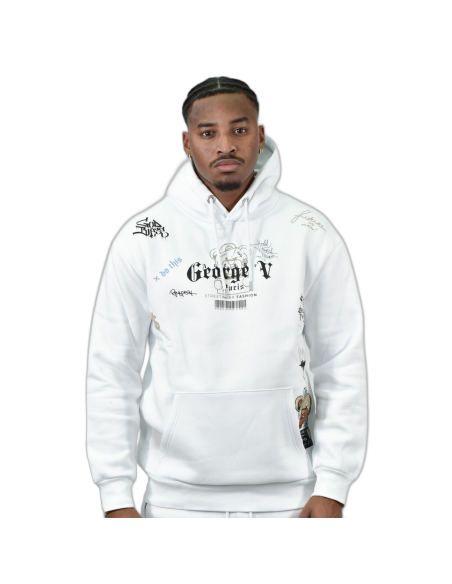 Sudadera George V Paris GV Street Bear Blanco