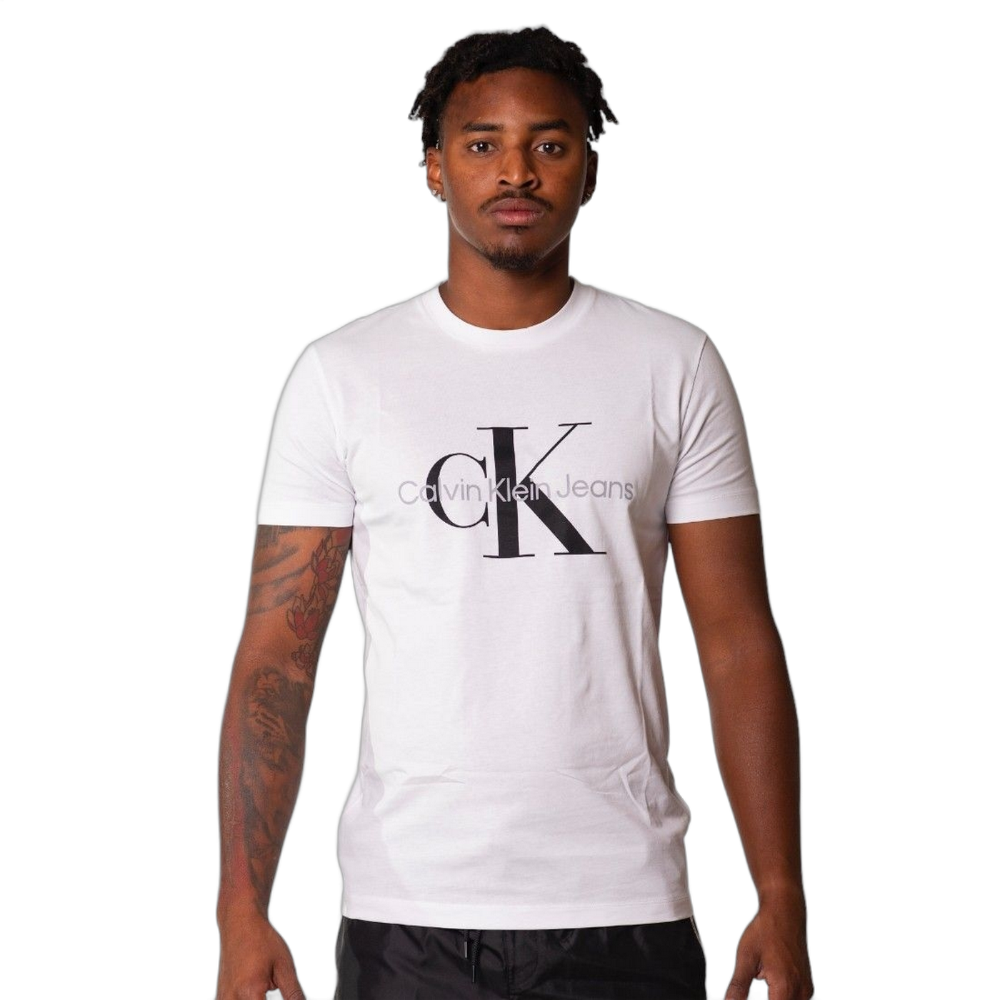 Camiseta Calvin Klein con Monograma Slim Blanco