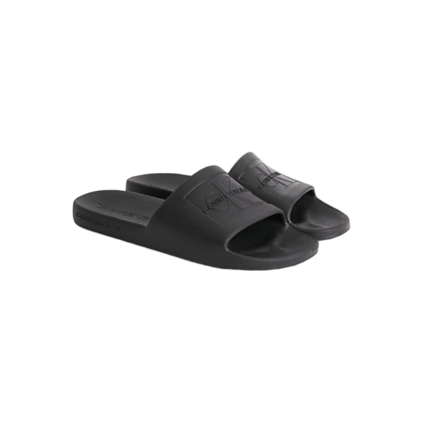 Chanclas Calvin Klein Monograma Devossed Negro