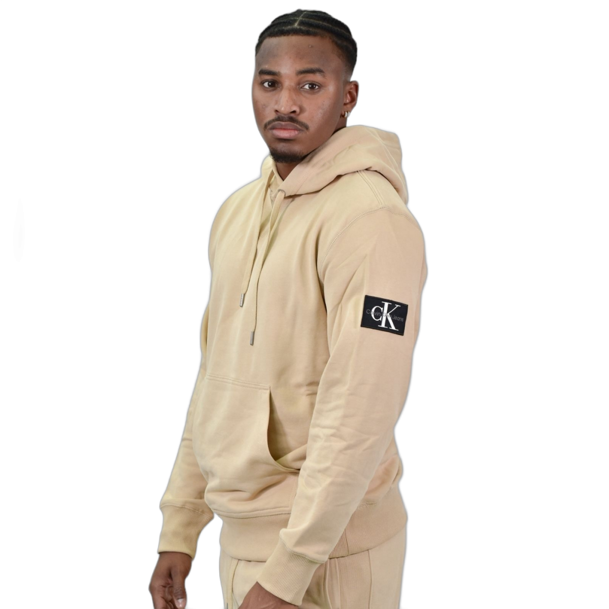 Sudadera Calvin Klein Badge Hoodie Beige