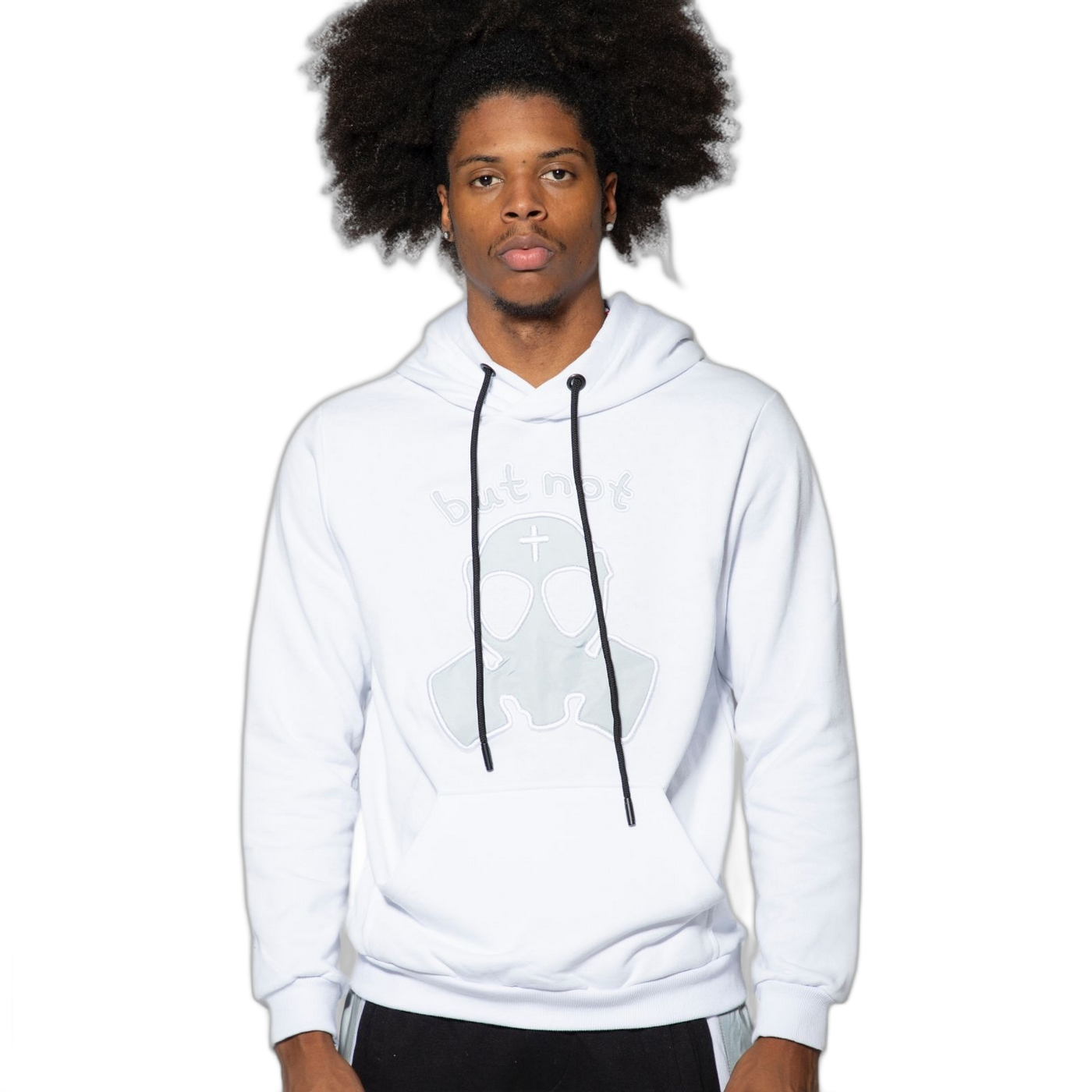 Sudadera ButNot Mascara Ilustracion Blanco