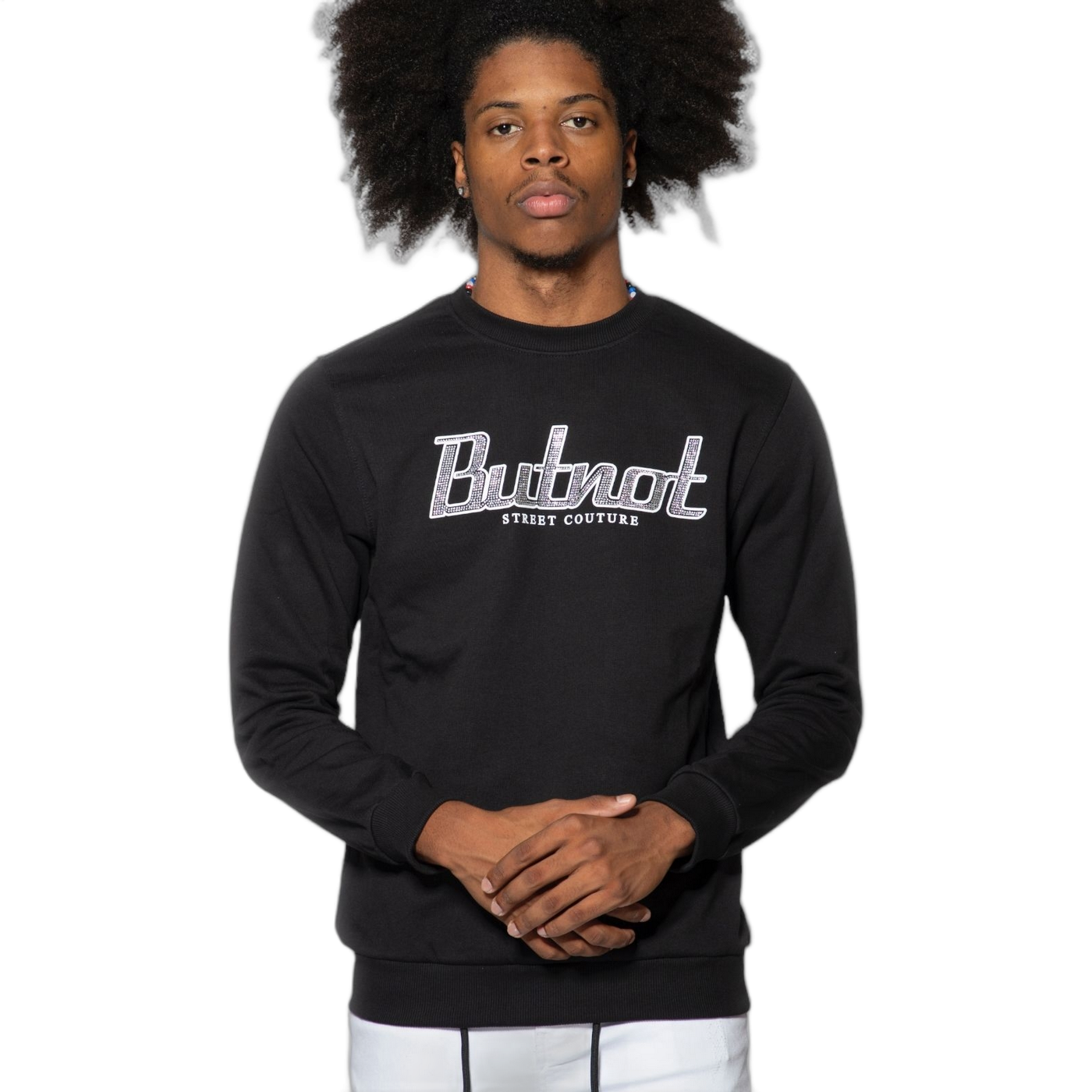 Sudadera ButNot Letras Brillantes Negro