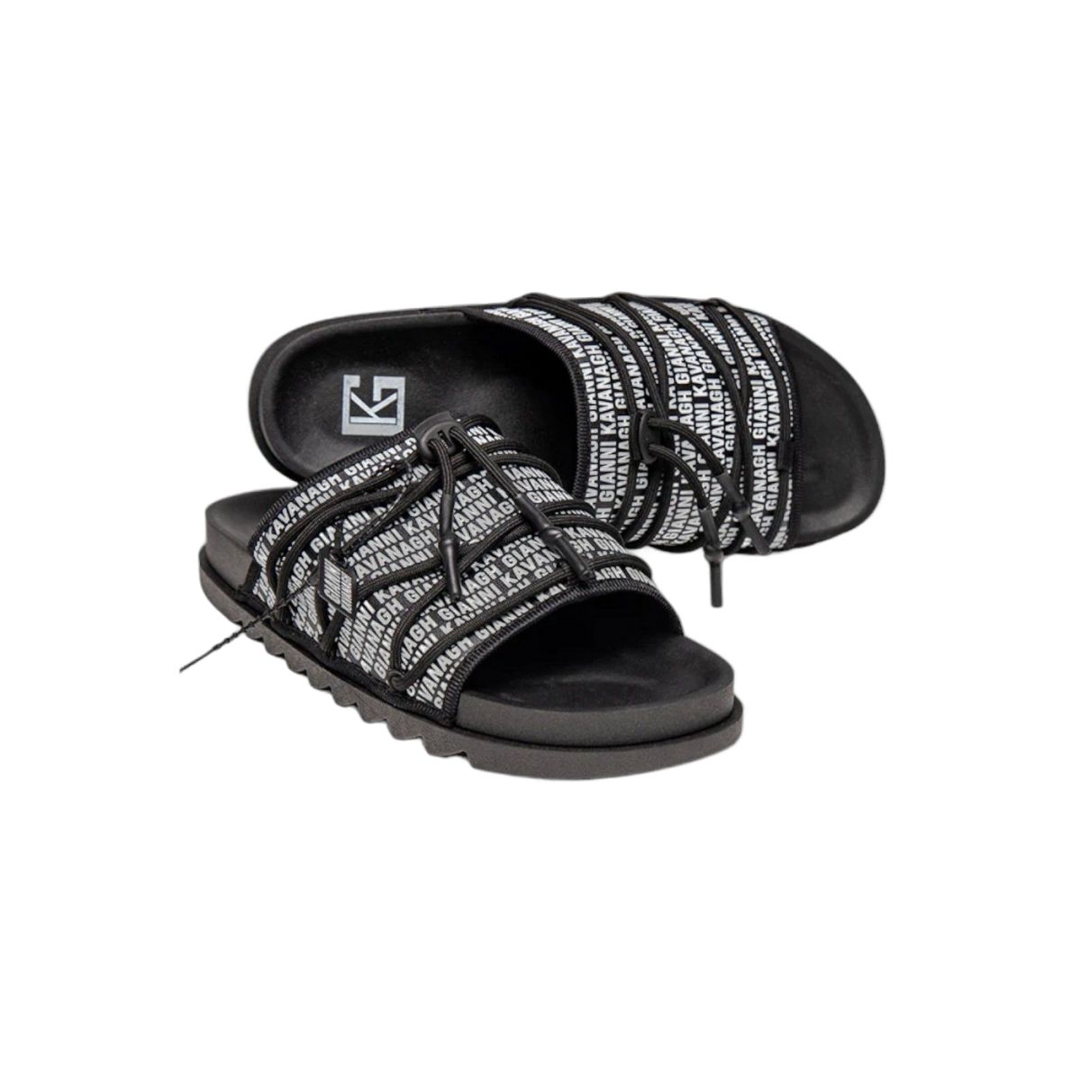 Chanclas Gianni Kavanagh Scroll Cordon Negro y Blanco