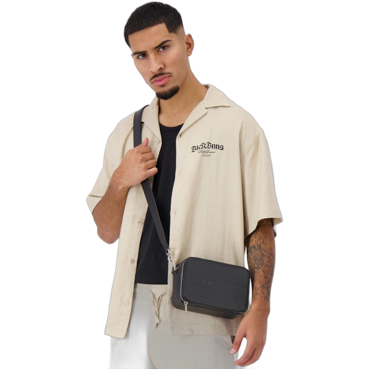 Camisa Black Bananas Goth Relax Blanco Arena Beige Black Bananas | Camisas y Polos  - Estilo urbano premium