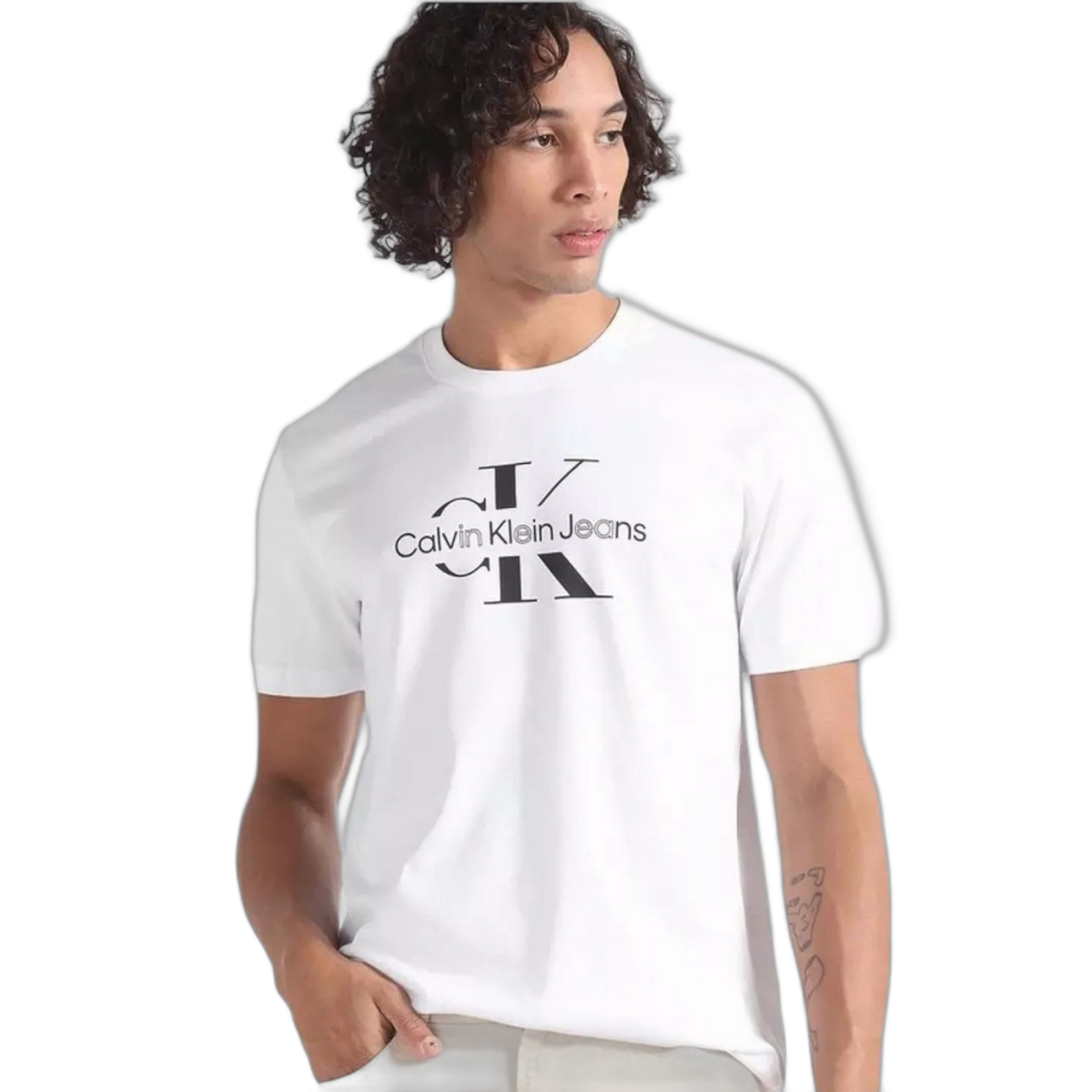 Camiseta Calvin Klein Monogrmaam Basic Frontal Blanco