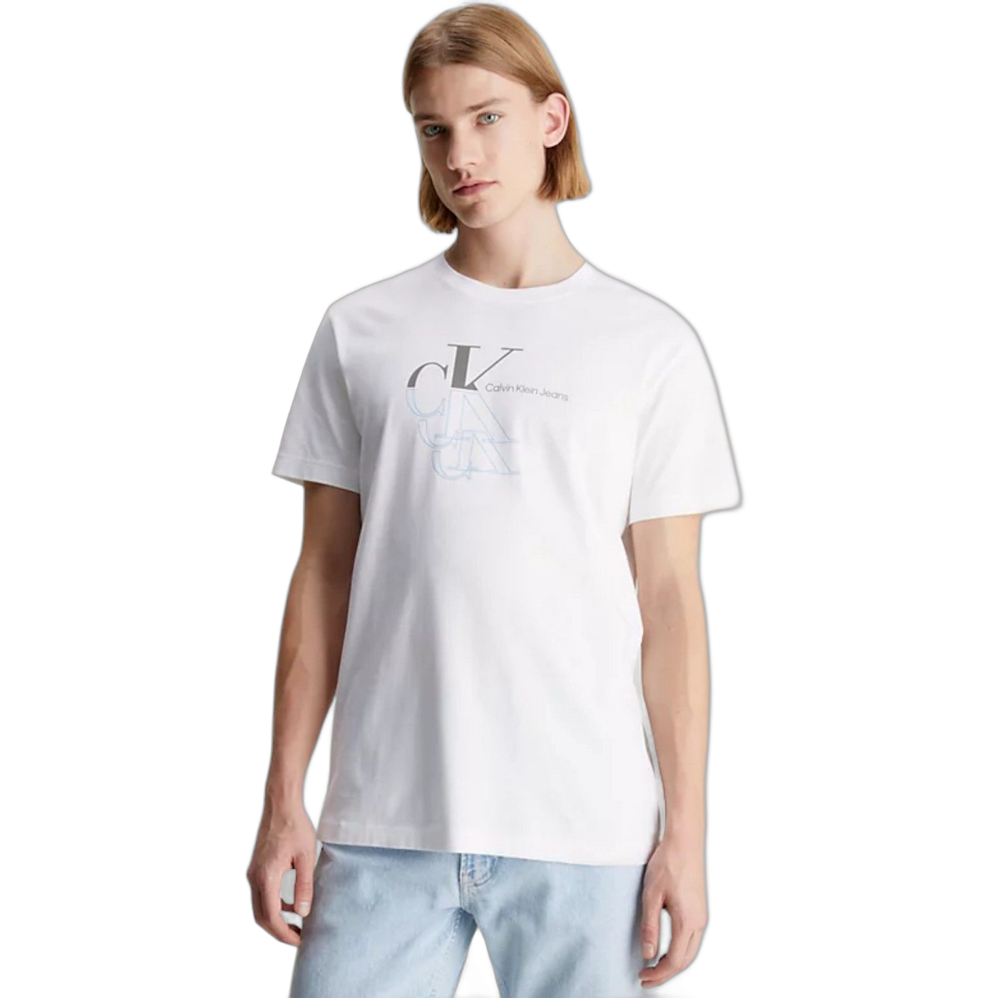 Camiseta Calvin Klein Monogrma Basic 3D Blanco