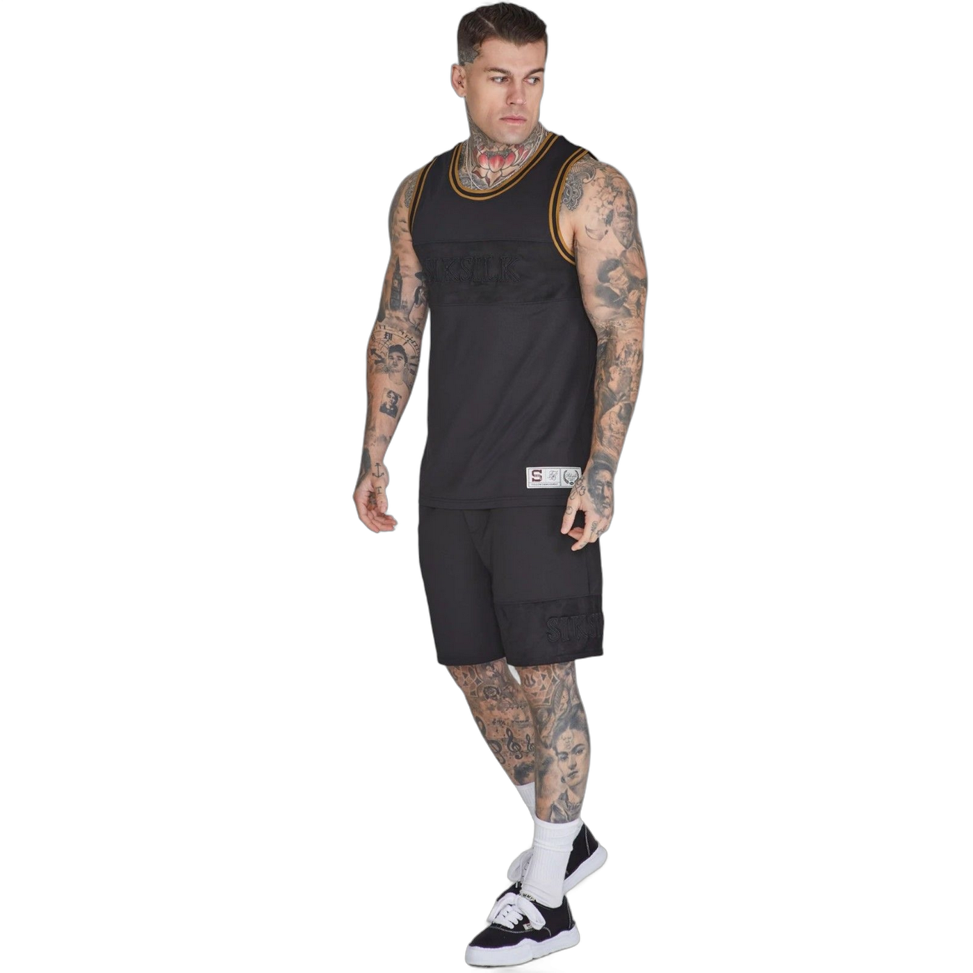 Camiseta SikSilk de Tirantes Basket Negro