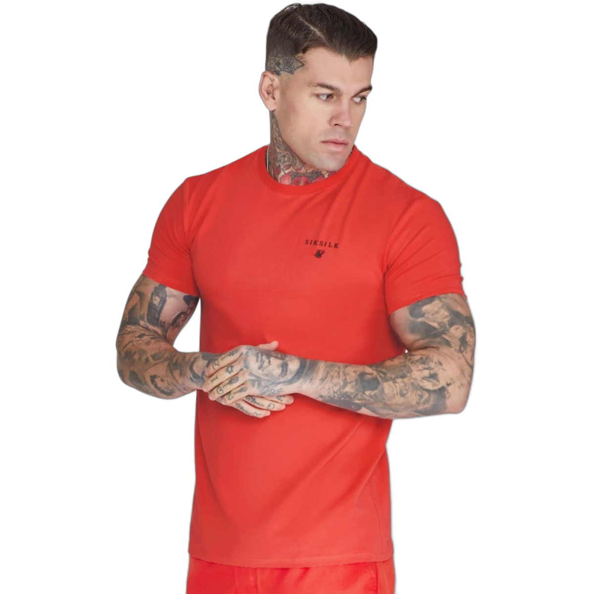 Camiseta SikSilk Muscle Fit Basica Rojo