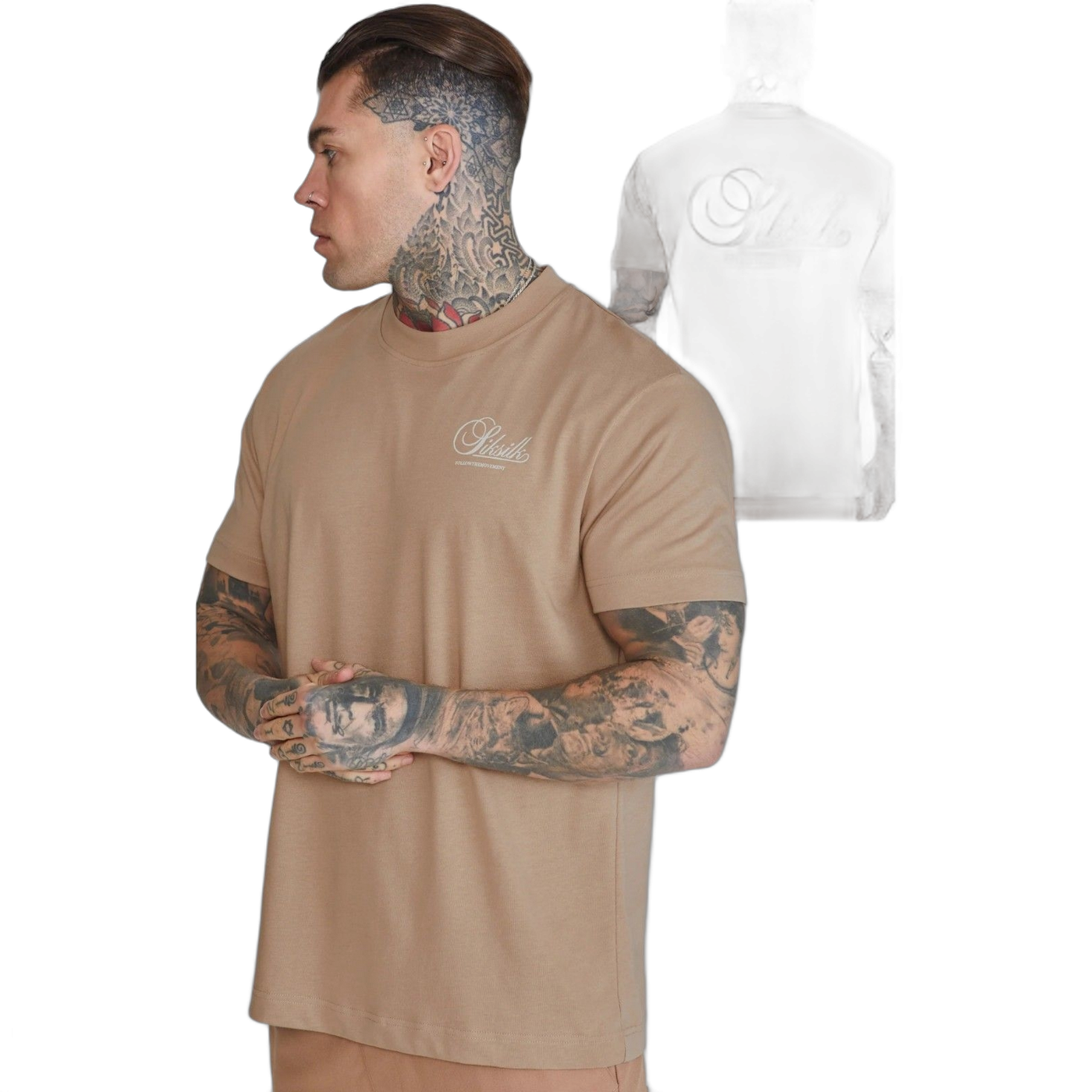 Camiseta SikSilk Oversize Graphic Beige