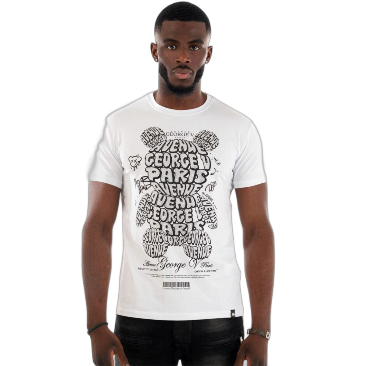 Camiseta George V Paris Strass Oso Blanco