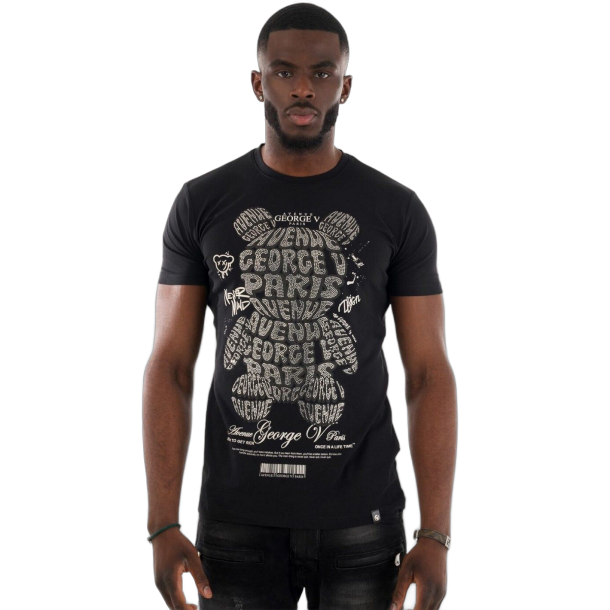 Camiseta George V Paris Strass Oso Negro