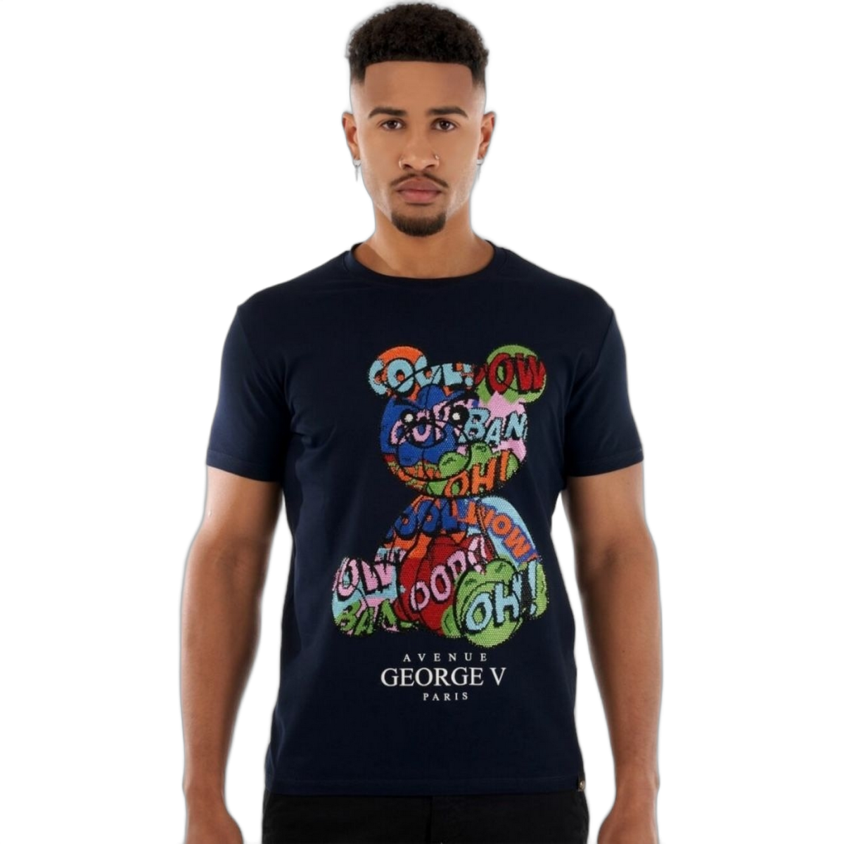 Camiseta George V Paris Mosaico Oso Avenue Marino