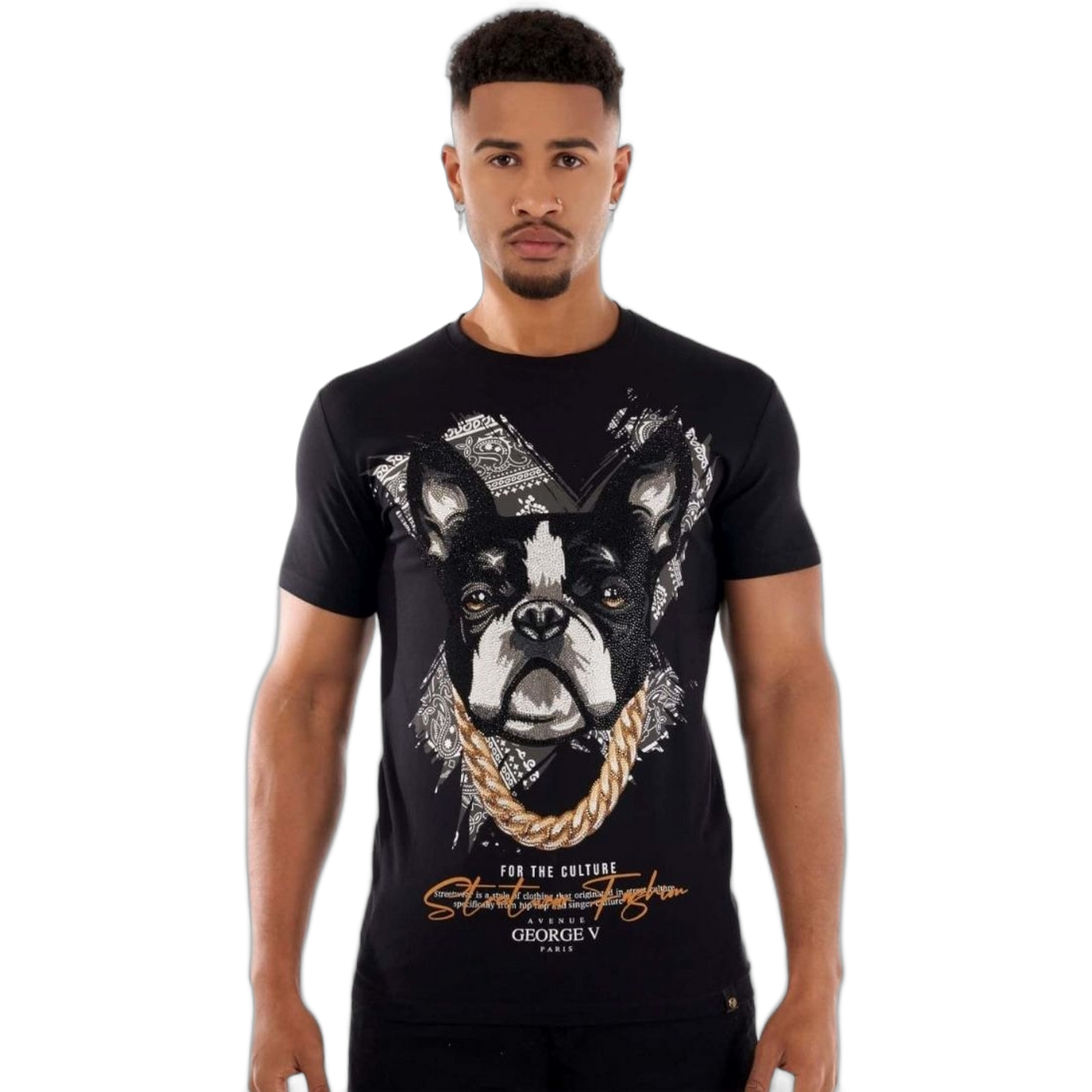 Camiseta George V Paris Chainz Negra