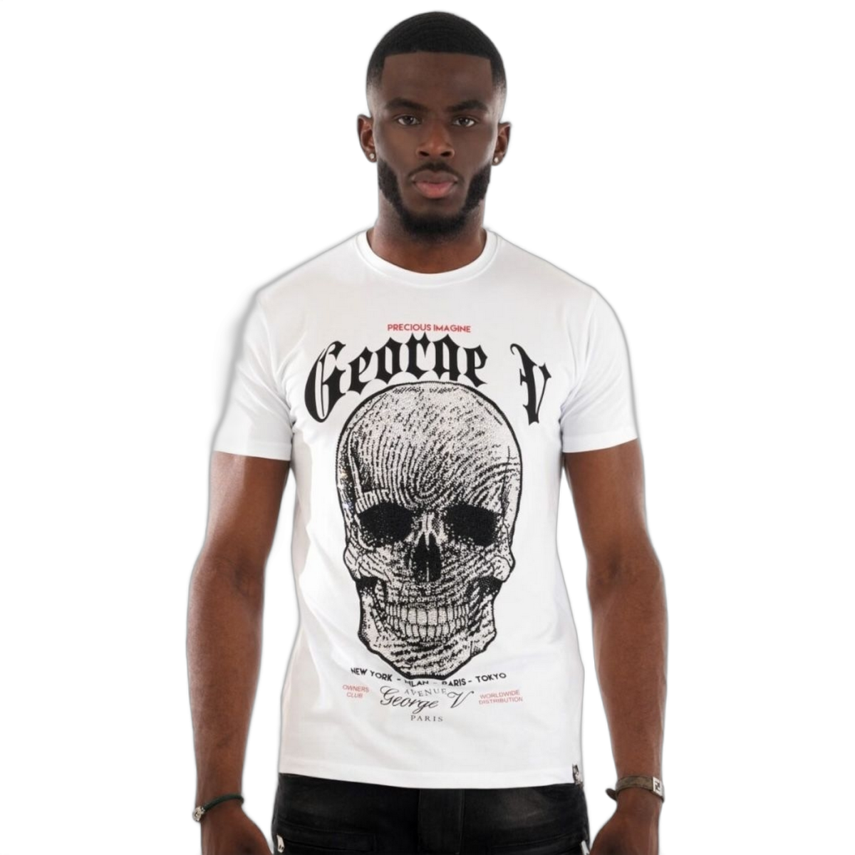 Camiseta George V Paris Shiny Skull Blanco