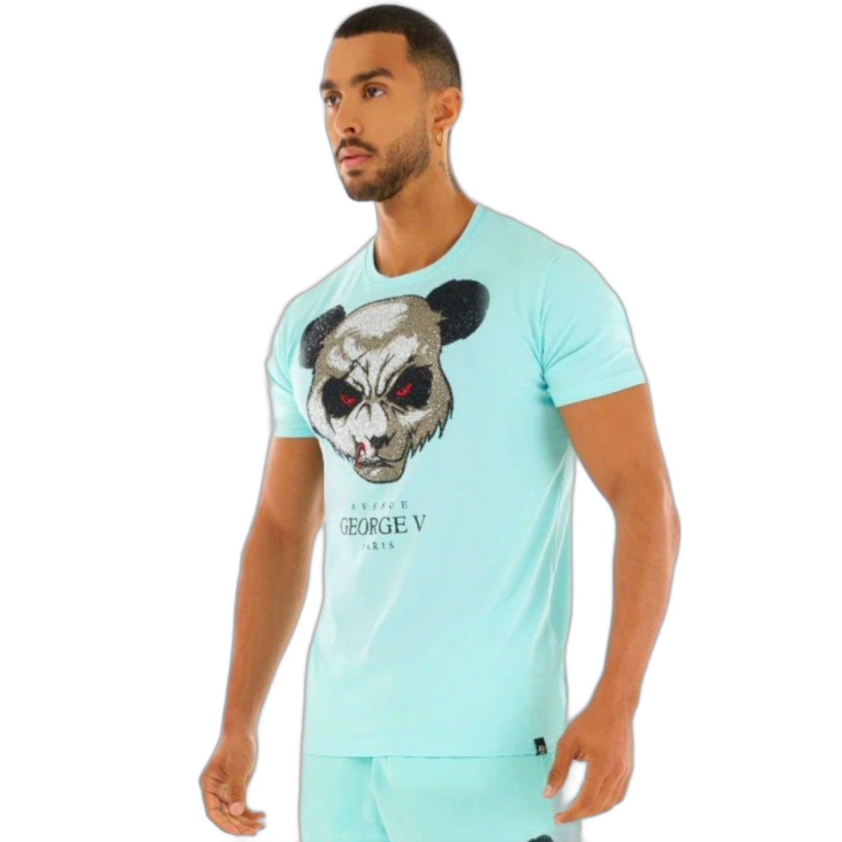 Camiseta George V Paris Cabeza Oso Killer Azul Turquesa 2